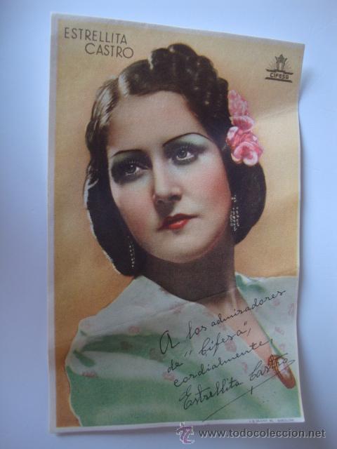 Cine: ANTIGUO FOLLETO CINE ORIGINAL A&Ntilde;O 30 ACTRIZ CIFESA MITO ESTRELLITA CASTRO, EXCELENTE ESTADO.
