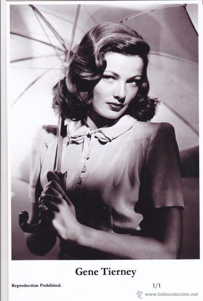 Cine: GENE TIERNEY - Film star Pin Up - Publisher Swiftsure Postcards 2000