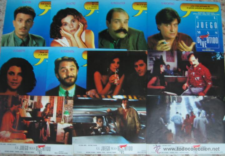 Cine: EL JUEGO MAS DIVERTIDO (11 FOTOCROMOS) VICTORIA ABRIL + ANTONIO VALERO... 34 X 24 CMS