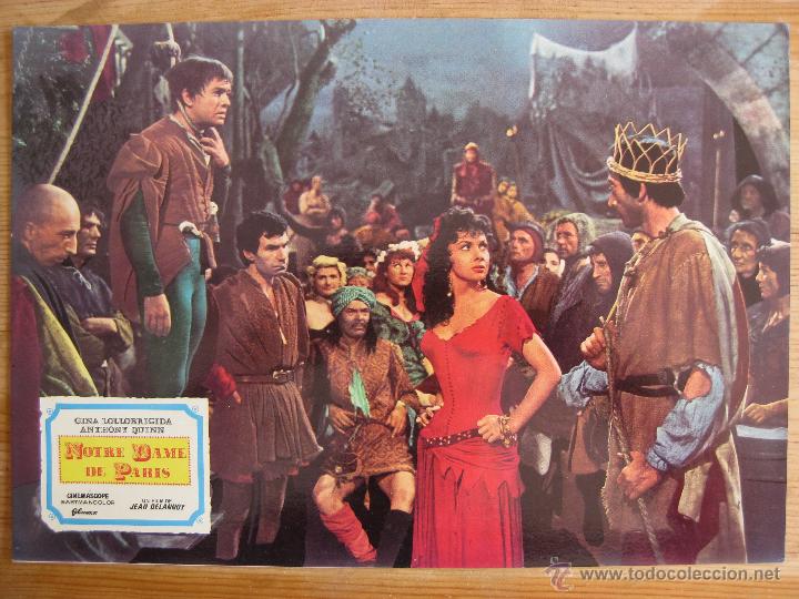 Cine: NOTRE DAME DE PARIS - LOTE DE 5 FOTOCROMOS, LOBBY CARDS.