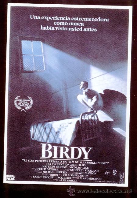Cine: POSTAL PELICULA *BIRDY* - UNA EXPERIENCIA ESTREMECEDORA COMO NUNCA ... GRAN PREMIO CANNES 1985