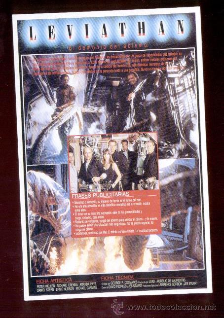 Cine: POSTAL PELICULA **LEVIATHAN** (EL DEMONIO DEL ABISMO)