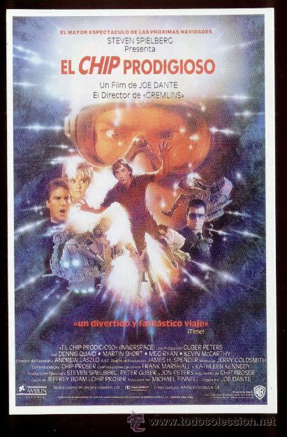 Cine: Postal de la pel&iacute;cula * El chip prodigioso * (Dennis Quaid) - Director : Steven Spielberg - 1987