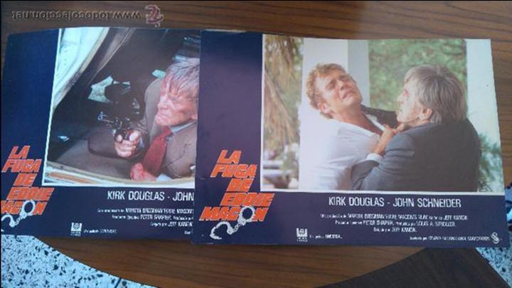 Cinema: LA FUGA DE EDDIE MACON. 2 FOTOCROMOS O FOTOGRAMAS. ORIGINALES CON KIRK DOUGLAS Y SCHINEIDER