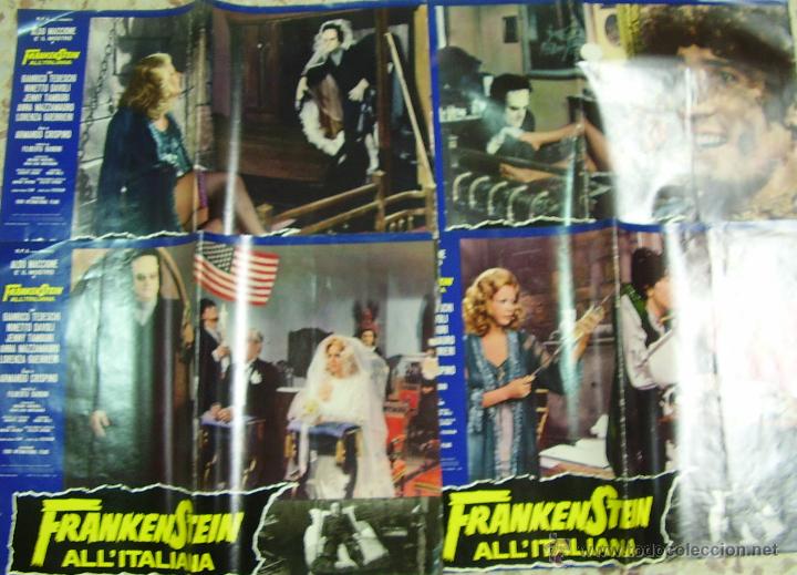 Cine: FRANKENSTEIN ALL ITALIANA ( 6 LOBBY CARDS) ALDO MACCIONE + JENNY TAMBURI + NINETTO DAVOLI +