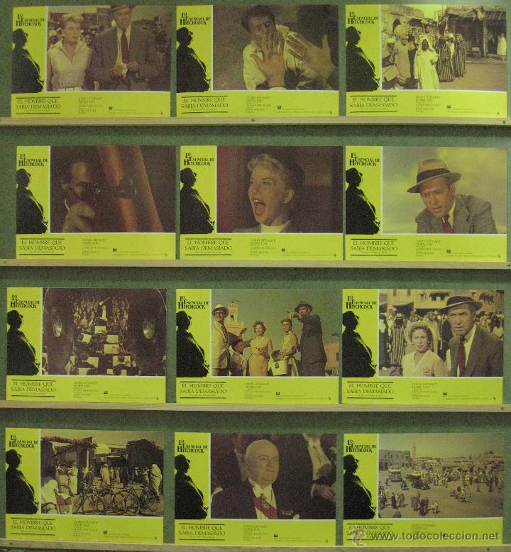 Cine: WG60 EL HOMBRE QUE SABIA DEMASIADO ALFRED HITCHCOCK SET COMPLETO 12 FOTOCROMOS ORIG ESPA&Ntilde;OL