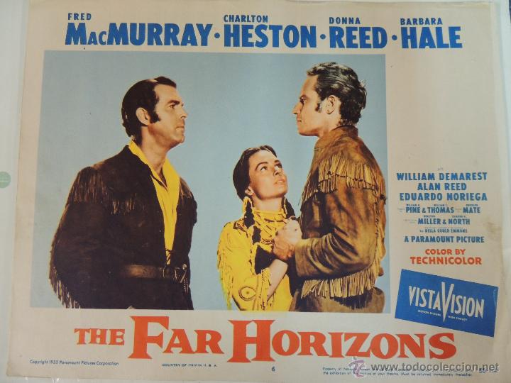 Cine: the far horizons - fotocromo original usa - horizontes azules charlton heston donna reed