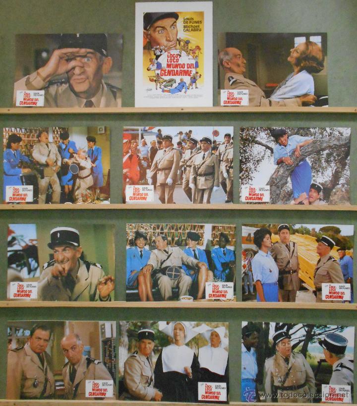Cinema: WJ16 EL LOCO LOCO MUNDO DEL GENDARME LOUIS DE FUNES SET COMPLETO 12 FOTOCROMOS ORIGINAL ESTRENO