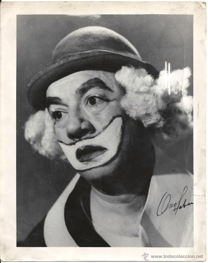 Cine: F20409 ROBERTO FONT CLOWN PAYASO FOTO ORIGINAL B/N ESPA&Ntilde;OLA