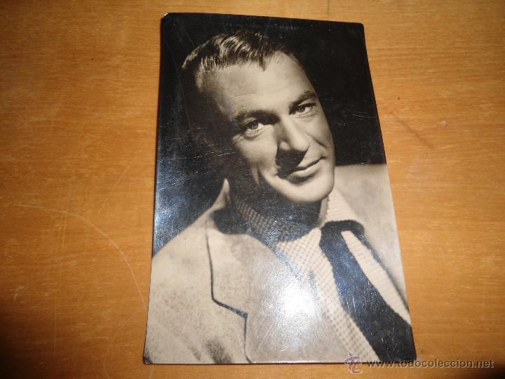 Cine: ANTIGUA POSTAL ACTOR CINE - GARY COOPER - KORES - OBSEQUIO CARBOPLAN