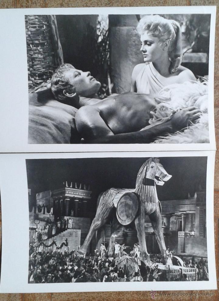 Cine: HELENA DE TROYA. 2 FOTOS 12X17. ROSSANA PODESTA, JACQUES SERNAS