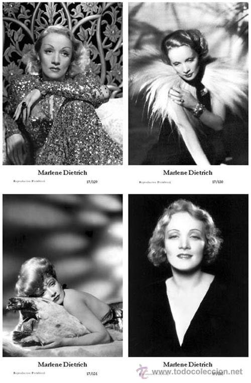 Cine: MARLENE DIETRICH - Film star Pin Up - Publisher Swiftsure Postcards 2000 SET 129-32