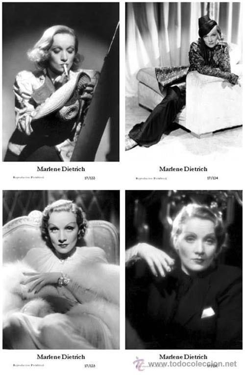 Cine: MARLENE DIETRICH - Film star Pin Up - Publisher Swiftsure Postcards 2000 SET 133-36