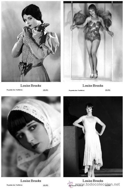 Cine: LOUISE BROOKS - Film star Pin Up - Publisher Swiftsure Postcards 2000 SET 81-84
