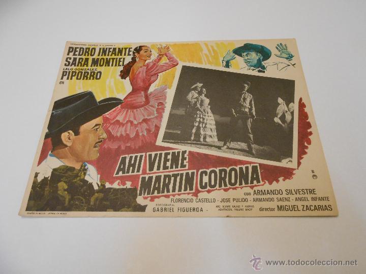 Cine: AHI VIENE MARTIN CORONA - CON SARA MONTIEL - FOTOCROMO LOBBY CARD - ILUSTRA RENAU