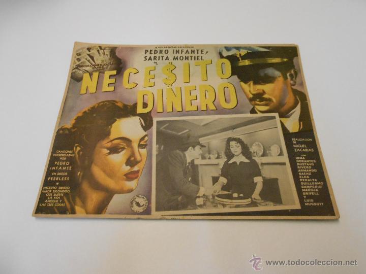 Cine: NECESITO DINERO - CON SARA MONTIEL - FOTOCROMO LOBBY CARD - FOTOCROMO