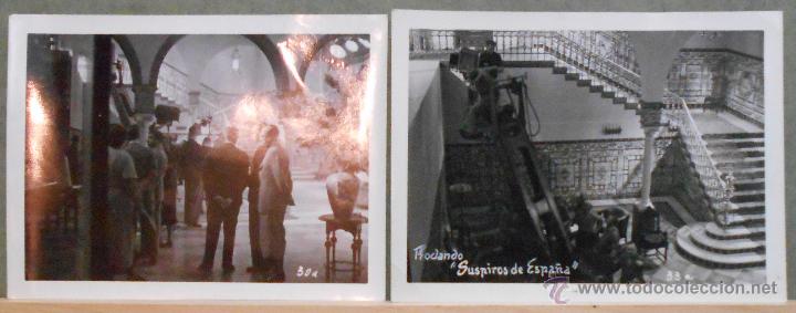 Cinema: F21521 SUSPIROS DE ESPA&Ntilde;A RODAJE 2 FOTOS B/N ORIGINALES ESPA&Ntilde;OLAS