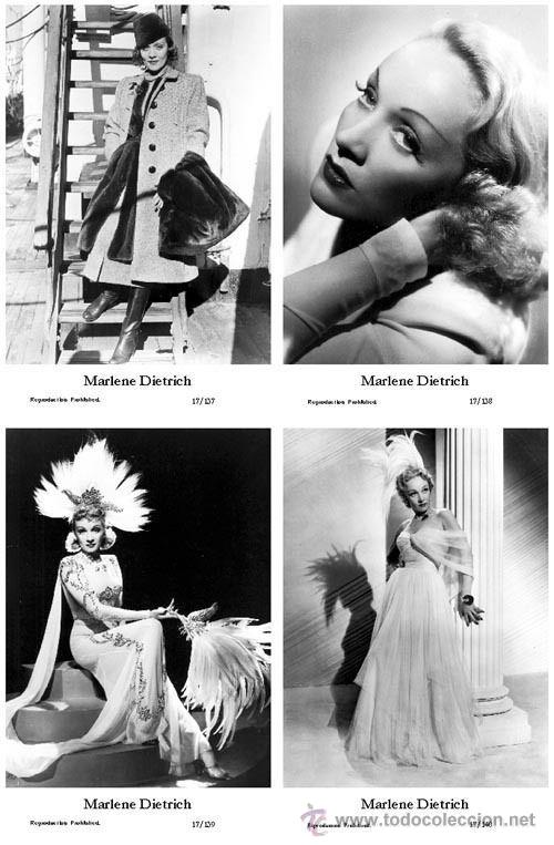 Cine: MARLENE DIETRICH - Film star Pin Up - Publisher Swiftsure Postcards 2000 SET 137-40