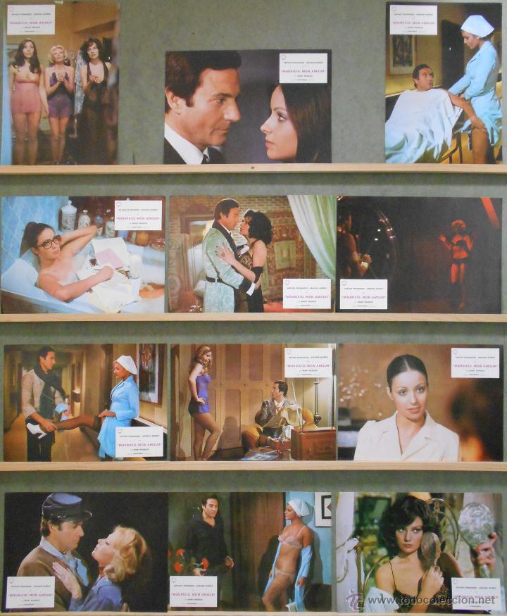 Cine: WO89 MAURICIO MON AMOUR ARTURO FERNANDEZ AMPARO MU&Ntilde;OZ SET COMPLETO 12 FOTOCROMOS ORIG ESTRENO