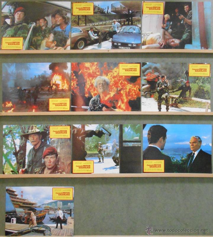 Cine: WO93 COMANDO PATOS SALVAJES KLAUS KINSKI LEE VAN CLEEF SET COMPLETO 10 FOTOCROMOS ORIGINAL ESTRENO