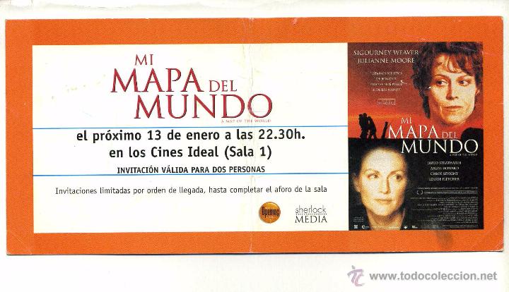 Cine: MI MAPA DEL MUNDO, con Sigourney Weaver. 10 X 21 cms.