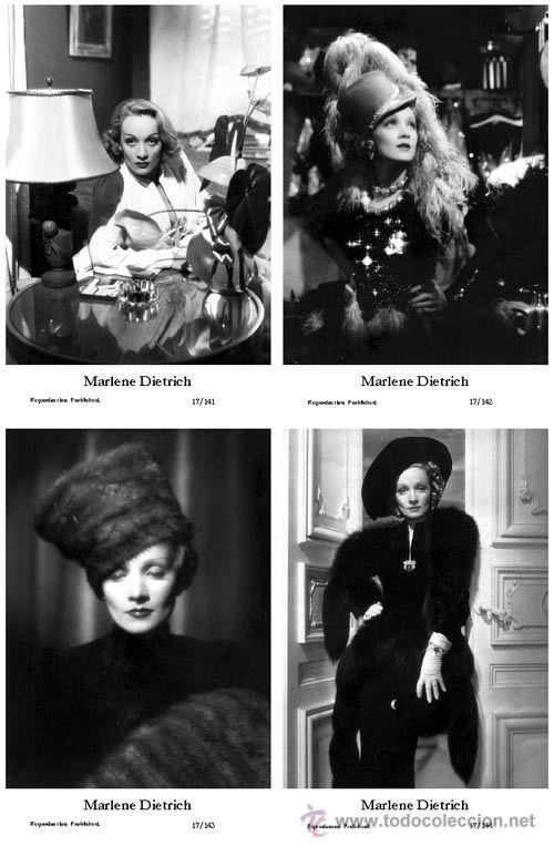Cine: MARLENE DIETRICH - Film star Pin Up - Publisher Swiftsure Postcards 2000 SET 141-44