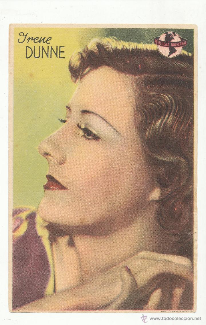 Cin&eacute;ma: Irene Dunne. Programa de Universal.