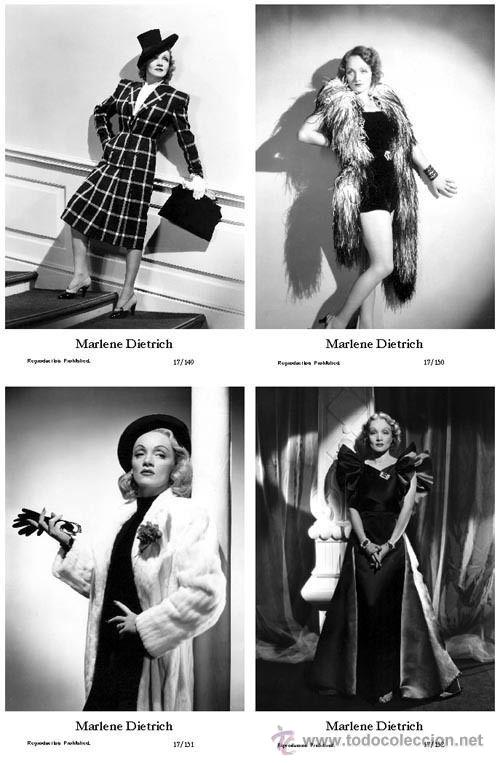 Cine: MARLENE DIETRICH - Film star Pin Up - Publisher Swiftsure Postcards 2000 SET 149-52
