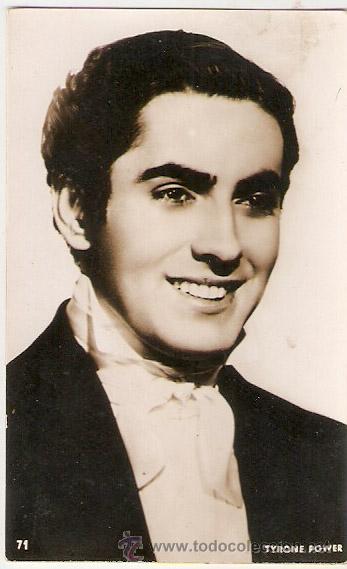 Cine: Tyrone Power. 71.. 8,7 x 14 cms. escrita em 1945. Vell i Bell