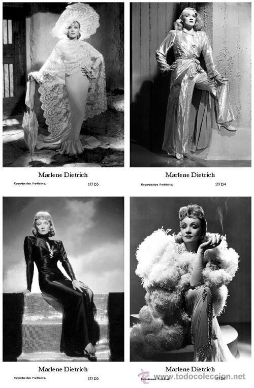 Cine: MARLENE DIETRICH - Film star Pin Up - Publisher Swiftsure Postcards 2000 SET 153-56