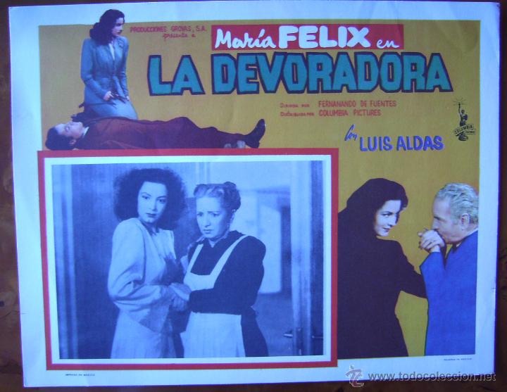 Cine: LA DEVORADORA, con Mar&iacute;a F&eacute;lix. FOTOCROMO MEJICANO.