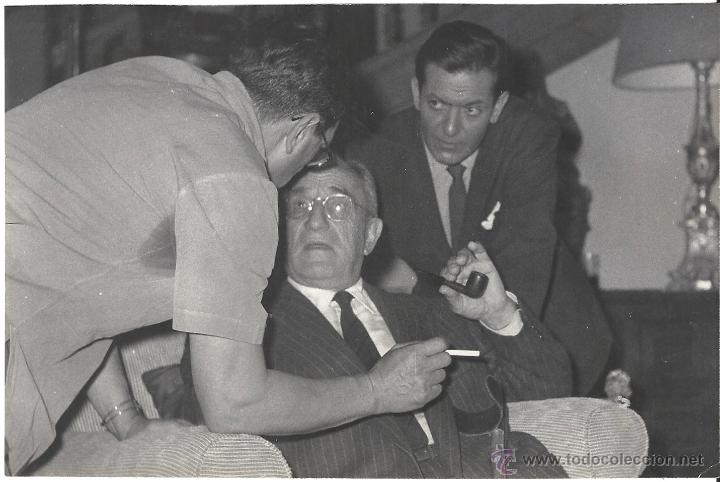 Cinema: F23059 CHARLES VANEL ALBERTO CLOSAS LADISLAO VAJDA RODAJE ENTRE ESCENAS FOTO ORIGINAL B/N ESPA&Ntilde;OLA