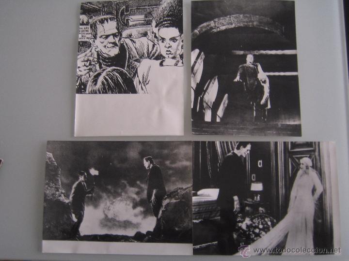 Cine: el doctor frankenstein boris karloff lote 4 fotos originales de la reposicion a&ntilde;os 60