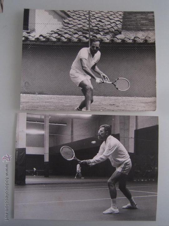 Cine: charlton heston lote 2 interesantes fotos originales jugando a tennis