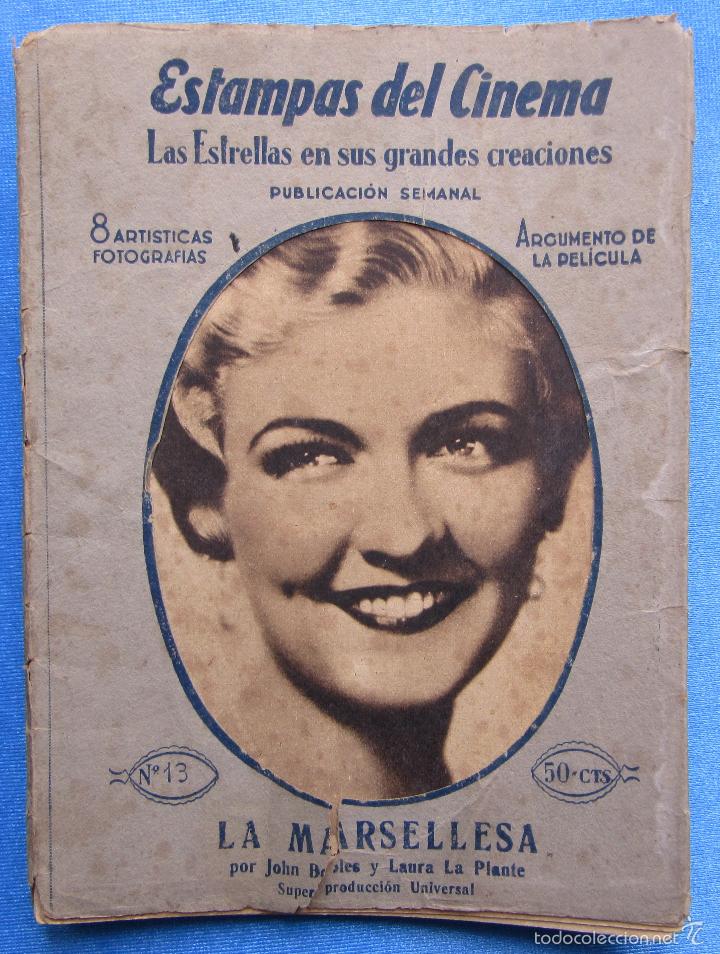 Cine: ESTAMPAS DEL CINEMA. N&ordm; 13. LA MARSELLESA. JOHN BOLES, LAURA LA PLANTE. TEMPORADA 1931.
