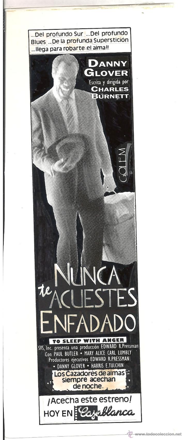 Cine: G6657 NUNCA TE ACUESTES ENFADADO DANNY GLOVER MAQUETA FOTOMONTAJE ORIGINAL