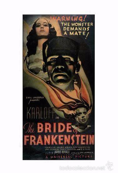 Cine: Affiche du Film - Bride of Frankenstein (1935) - POSTCARD RP (12) - Size: 15x10 cm. aprox.
