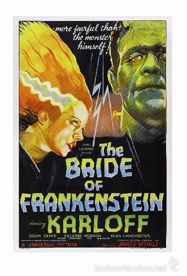 Cine: Affiche du Film - The Bride of Frankenstein, 1935 - POSTCARD RP (37) - Size: 15x10 cm. aprox.