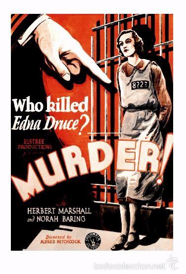Cine: Affiche du Film - Murder&iexcl; (1930) - Alfred Hitchcock - POSTCARD RP (61) - Size: 15x10 cm. aprox.