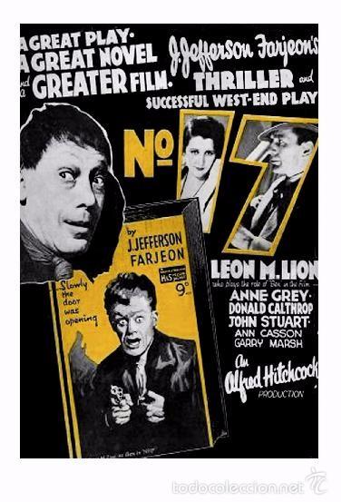 Cine: Affiche du Film - Number Seventeen (1932) - Alfred Hitchcock - POSTCARD RP (64) - Size: 15x10 cm. ap