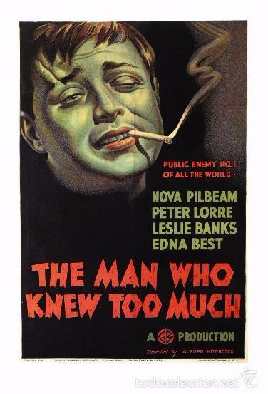 Cine: Affiche du Film - The Man Who Knew Too Much (1934) - Alfred Hitchcock - POSTCARD RP (66) - Size: 15x
