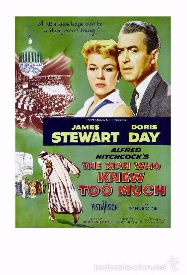 Cine: Affiche du Film - The Man Who Knew Too Much (1956) - Alfred Hitchcock - POSTCARD RP (90) - Size: 15x