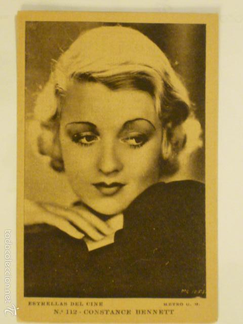 Cine: POSTAL ORIGINAL ESTRELLAS DE CINE N&ordm;112 CONSTANCE BENNETT. METRO G.M. SIN CIRCULAR.