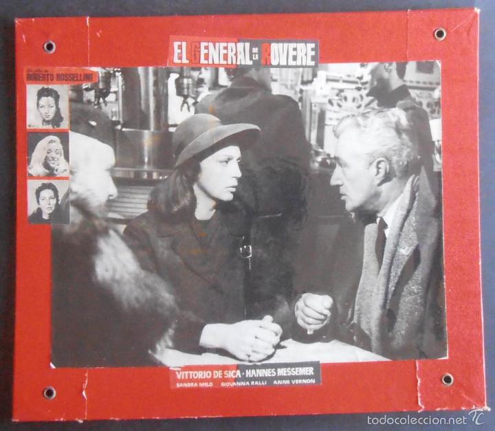 Cine: (287) EL GENERAL DE LA ROVERE,VITTORIO DE SICA, FOTOCROMO COLLAGE DE CARTON, CONSERVACION, VER FOTOS