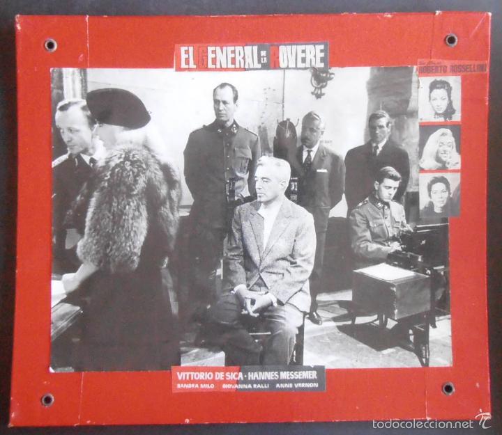 Cine: (312) EL GENERAL DE LA ROVERE,VITTORIO DE SICA, FOTOCROMO COLLAGE DE CARTON, CONSERVACION, VER FOTOS