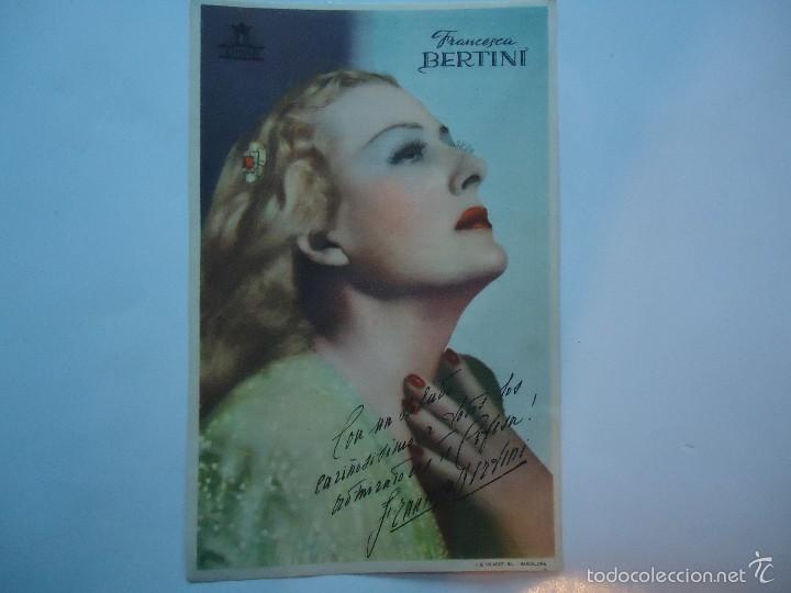 Kino: PROGRAMA DE FRANCESCA BERTINI. DEDICADO Y FIRMADO, CIFESA. CON PUBLICIDAD DE DENTICHLOR. IMPECABLE.