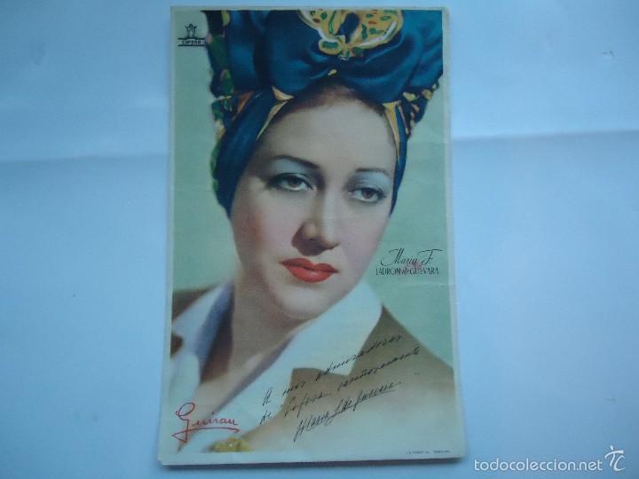 Kino: PROGRAMA DE MAR&Iacute;A FERNANDA LADR&Oacute;N DE GUEVARA, DEDICADO Y FIRMADO C/P. DENTICHLOR.