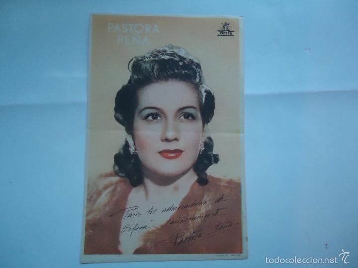 Cine: PROGRAMA DE PASTORA PE&Ntilde;A, DEDICADO Y FIRMADO. PUBLICIDAD M&Aacute;LAGA CINEMA.