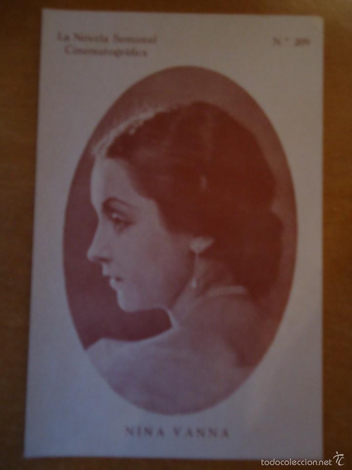 Cine: PROGRAMA TARJETA DE LA ACTRIZ DE CINE MUDO NINA VANNA. LA NOVELA SEMANAL CINEMATOGR&Aacute;FIA 209.