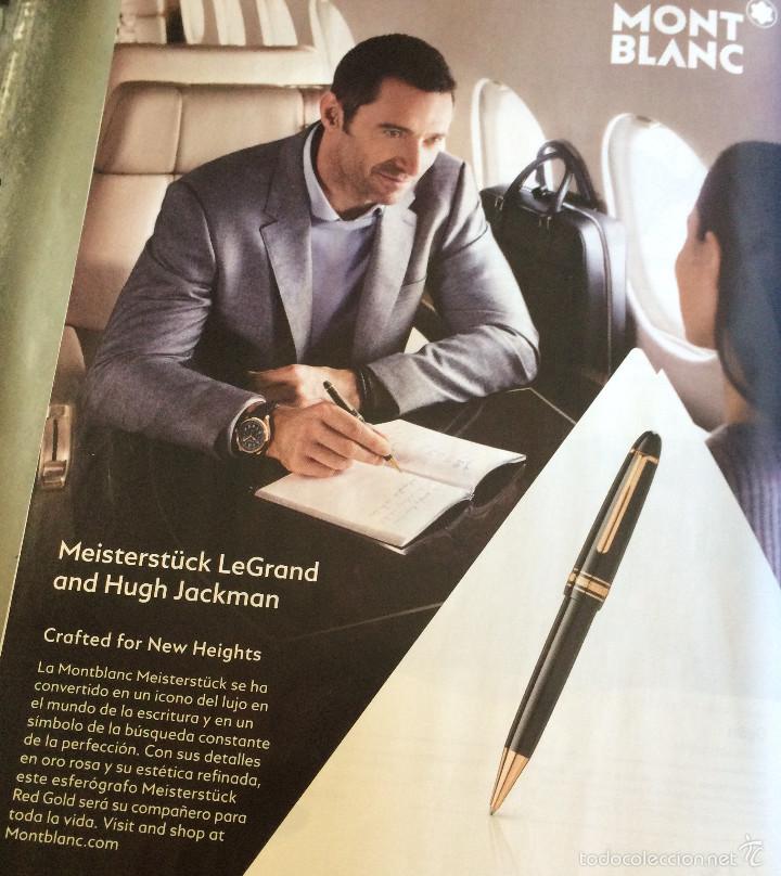 Cine: Publicidad en prensa de Mont Blanc, con el actor Hugh Jackman. Enmarcable.